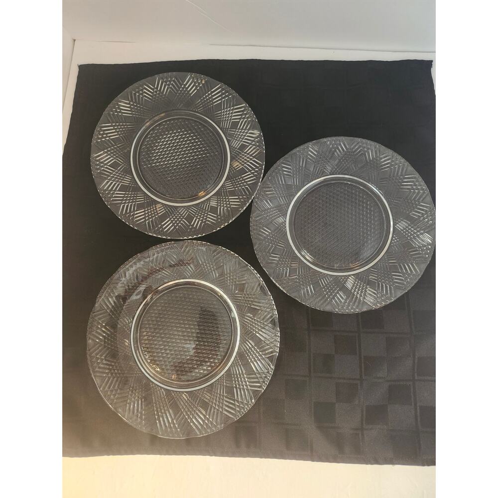 Hazel Atlas Vintage Glass Starlight  8.5" Luncheon Plate Clear